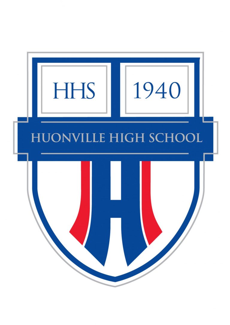 Huonville High School logo. Includes the text HHS and 1940 on the crest.