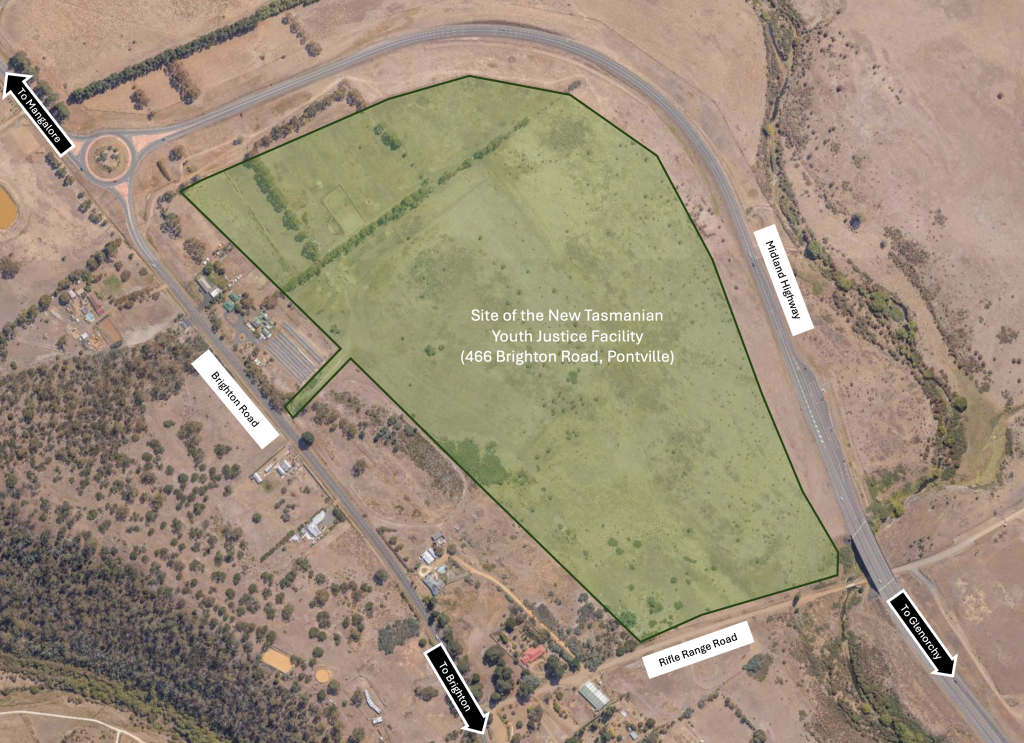 Aerial site view of the New Tasmanian Youth Justice Facility